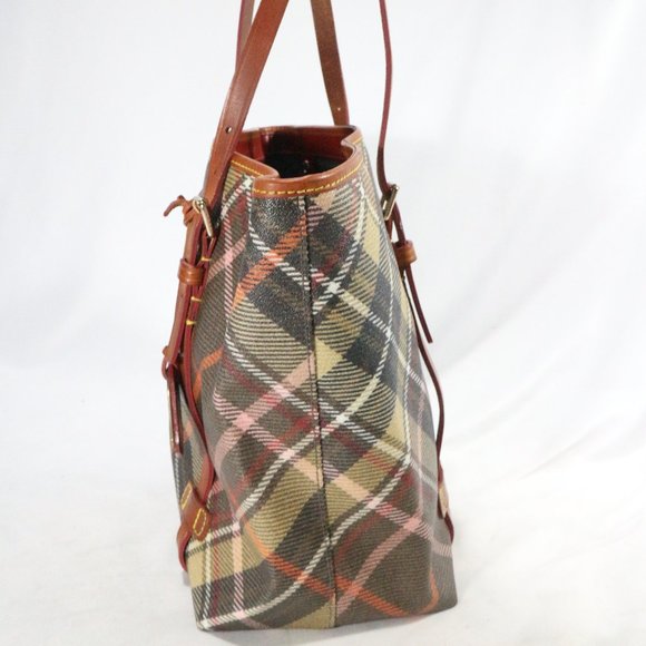 DOONEY & BOURKE Tartan Plaid Shopper Tote Purse VTG - Picture 7 of 16